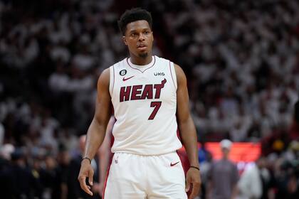 Kyle Lowry, de Miami Heat, que debuta en la temporada 2023/2024 luego de ser campeón de su Conferencia y perder la final ante Denver en el torneo pasado.