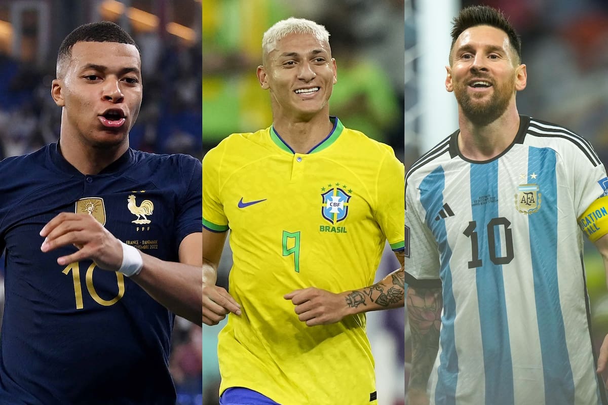 Kylian Mbappé, Richarlison y Lionel Messi son, en las apuestas, favoritos a ser goleadores del Mundial Qatar 2022