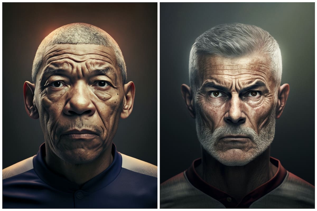 Kylian Mbappé y Cristiano Ronaldo, según la proyección realizada por Midjourney (Foto: @jed.ai.master)