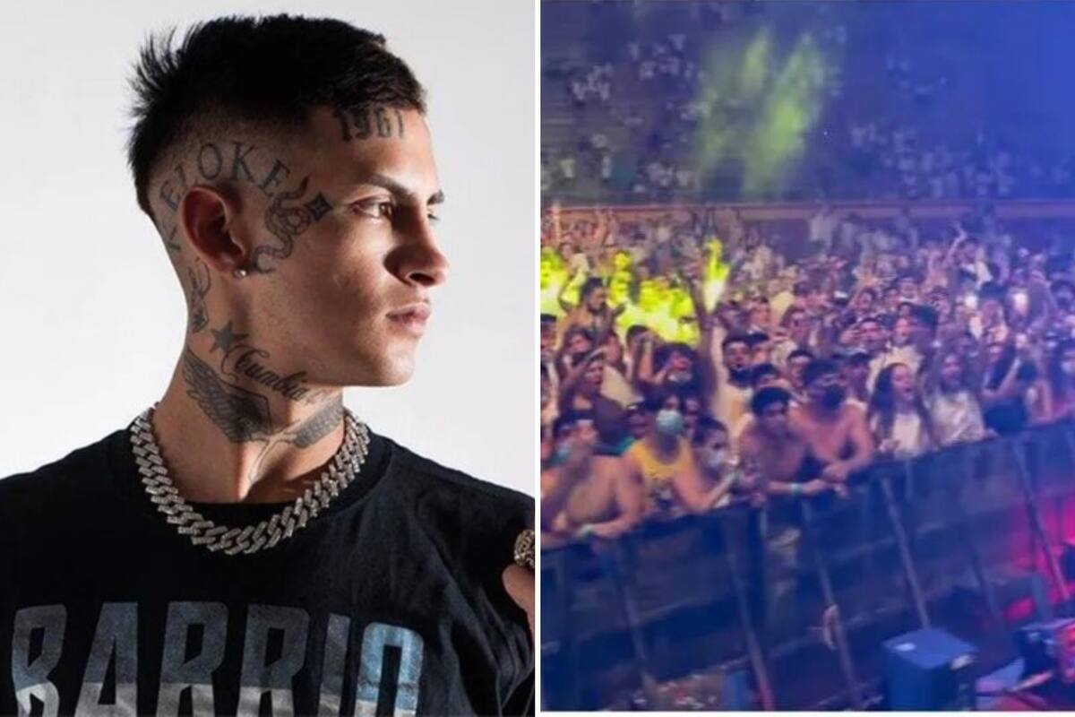 L-Gante desembarcó en España, en un posteo que luego borró, contó que el espectáculo fue interrumpido por la policia