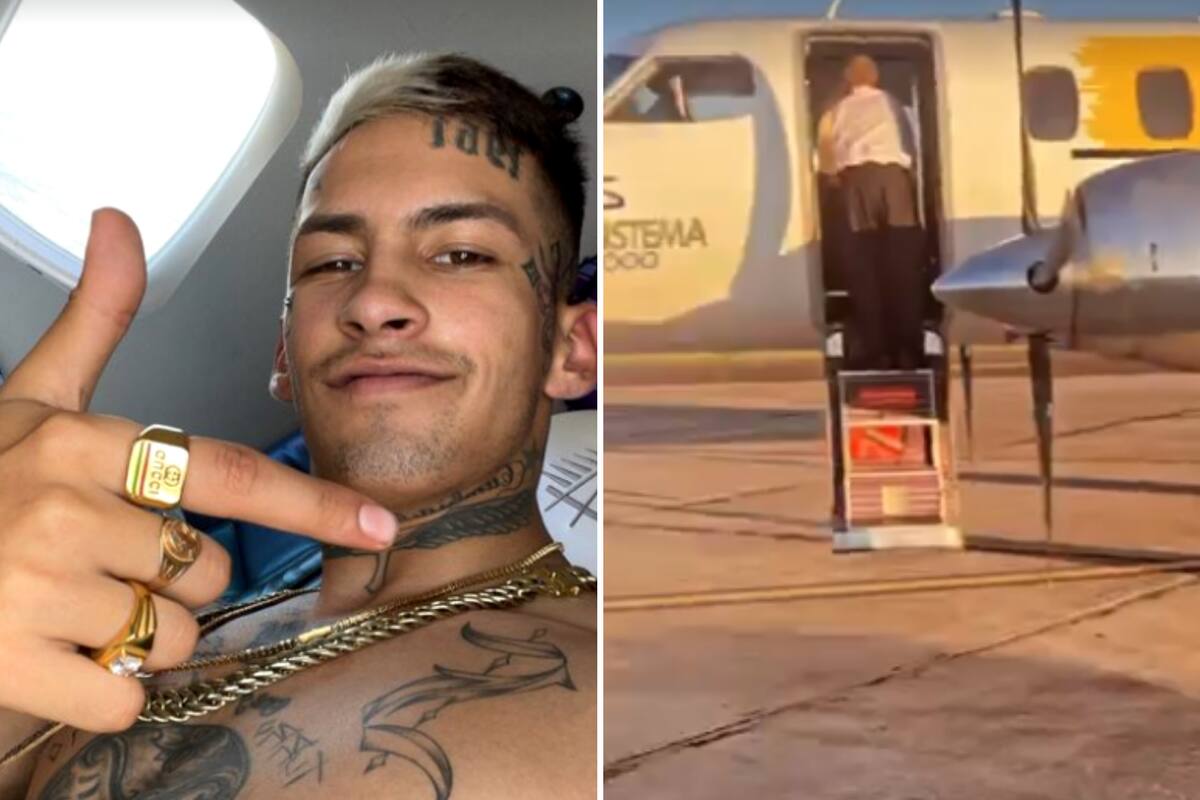 L-Gante mostró el momento en que el avión privado en el que viajaba debió aterrizar de emergencia