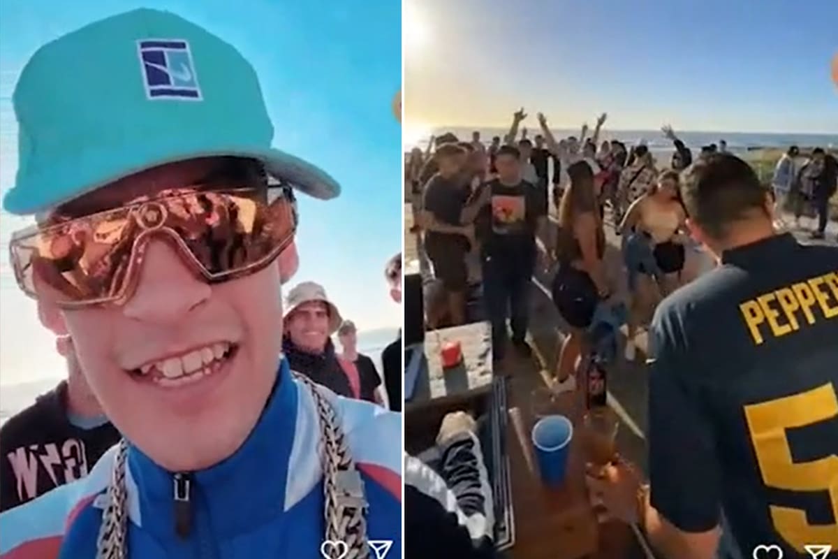 L-Gante realizó un impresionante after con los vecinos y amigos en su casa de Pinamar