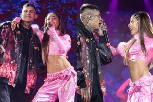 L-Gante y Tini Stoessel volvieron a cantar juntos y bromearon con la polémica que se generó