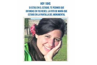 La madre de María Cash pedirá que compartan la imagen de su hija, antes del superclásico
