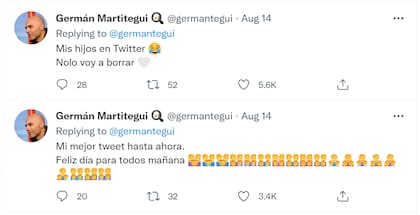 La aclaración de Germán Martitegui tras el tuit sin sentido publicado desde su cuenta