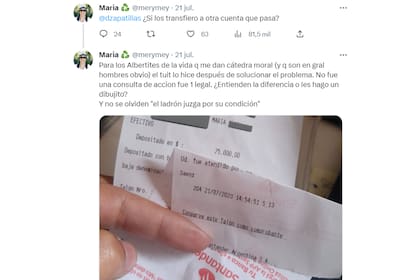 La aclaración de la usuaria que publicó el tuit viral sobre el error bancario