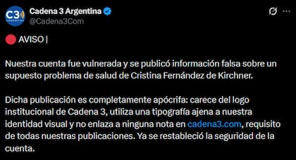 La aclaración publicada por Cadena3