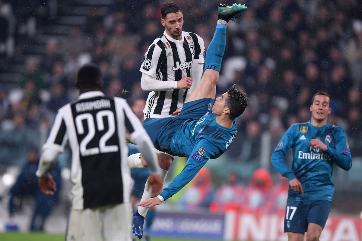 La acrobacia de Cristiano Ronaldo, quien marcó uno de los goles más lindos en la Champions League