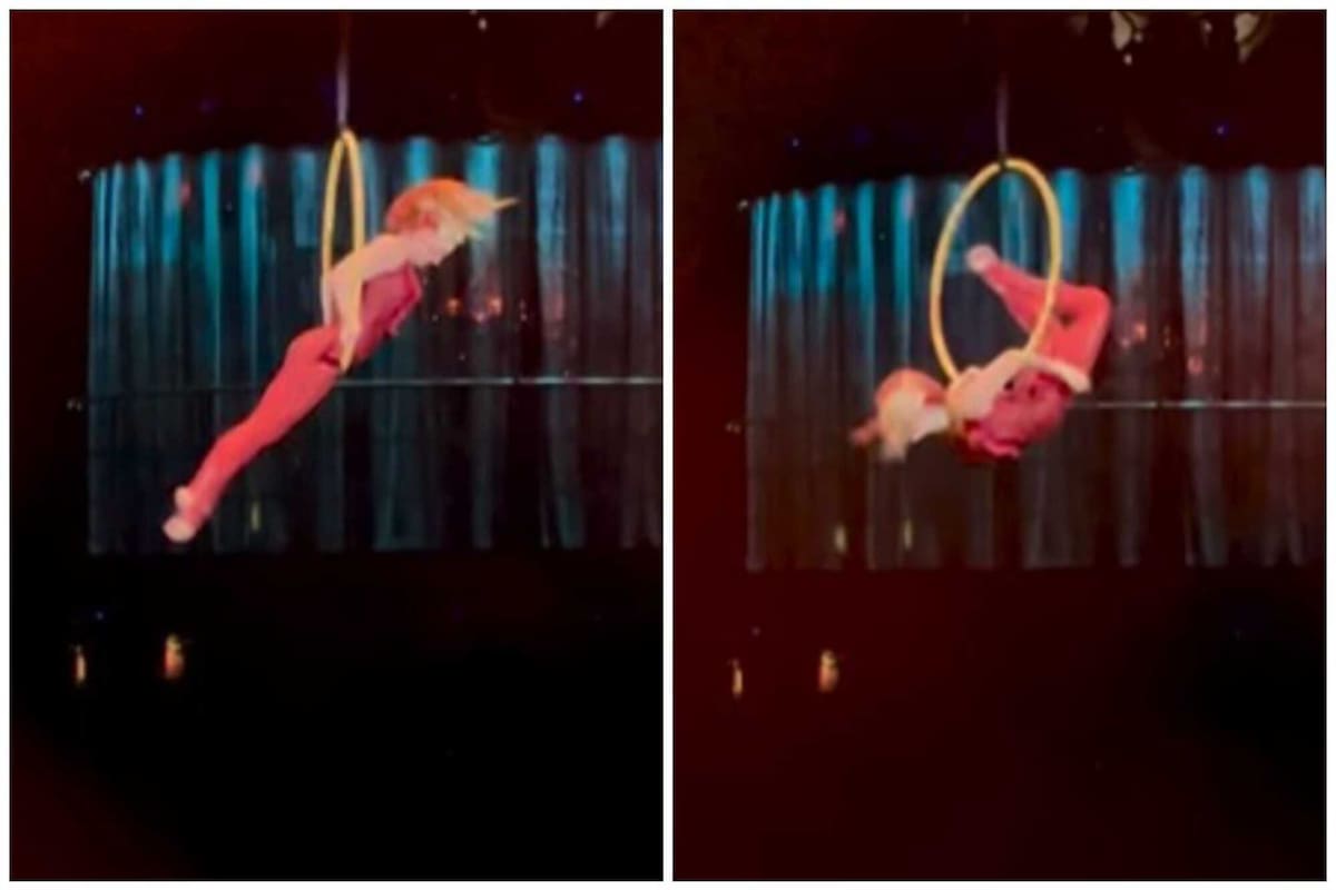 La acróbata rusa Mariia Konfektova fue hospitalizada tras la caída