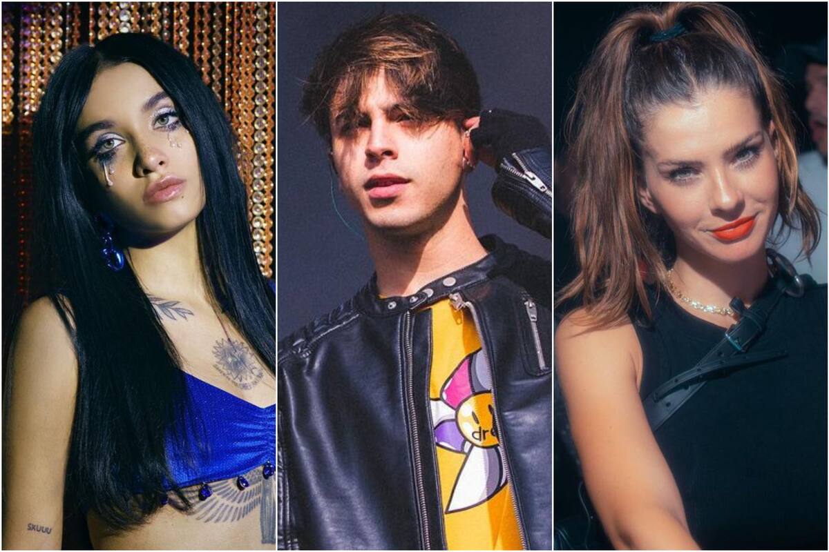 La actitud de Rusherking al cantar el tema que nombra a María Becerra mientras lo miraba la China Suárez (Foto: Instagram @mariabecerra/@rusherking/@sangrejaponesa)