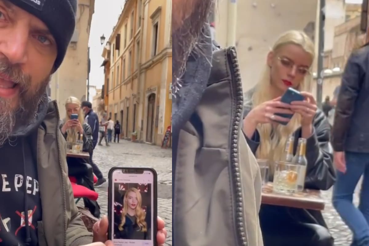 La actriz Anya Taylor-Joy fue captada durante un momento de ocio en una terraza de Roma