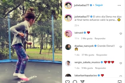 La actriz compartió un emotivo video (Foto Instagram @julietadiaz77)