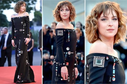 La actriz de Las cincuenta sombras de Grey se vistió de gala para el festival de Venecia