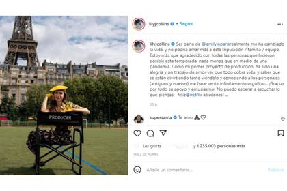 La actriz debutó como productora en Emily en París.