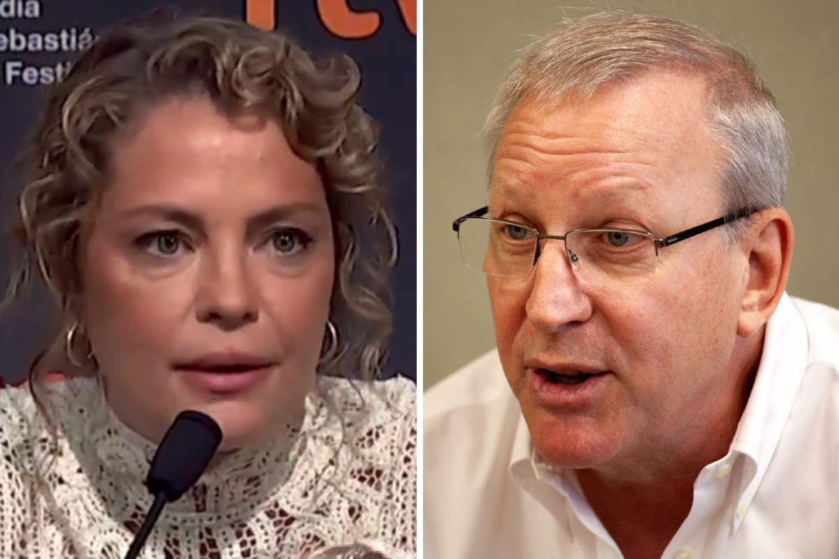 La actriz Dolores Fonzi junto a Carlos Pirovano, titular del INCAA