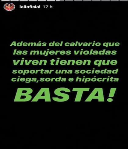 La actriz expresó su punto de vista con vehemencia mediante una historia de Instagram