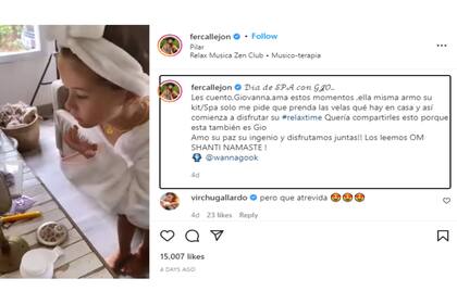 La actriz mostró el día de spa de su hija y la criticaron fuertemente (Foto Instagram @fercallejon)