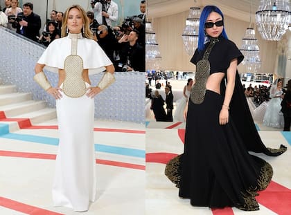 La actriz Olivia Wilde y la directora de Vogue en China, Margaret Zhang, llevaron el mismo diseño de Chloé a la MET Gala 2023
