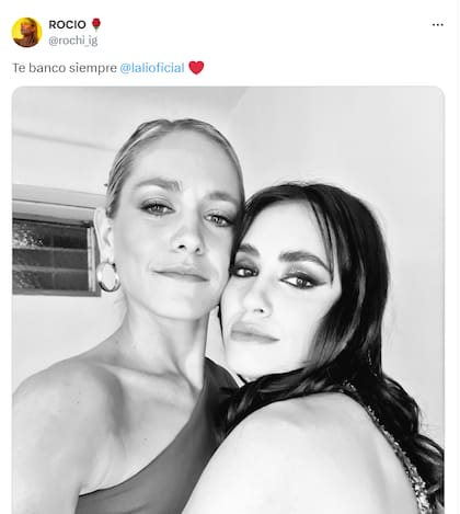 La actriz Rocío Igarzábal posteó una foto con Lali
