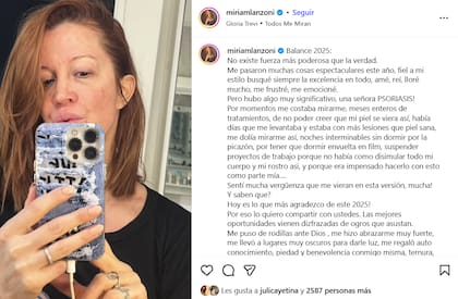 La actriz se confesó ante sus seguidores