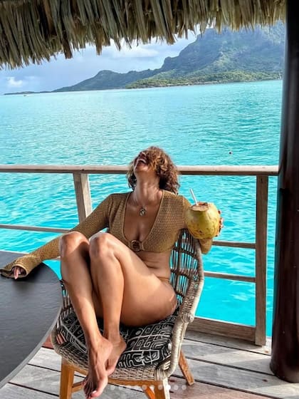 La actriz se mostró muy distendida en un paradisiaco destino