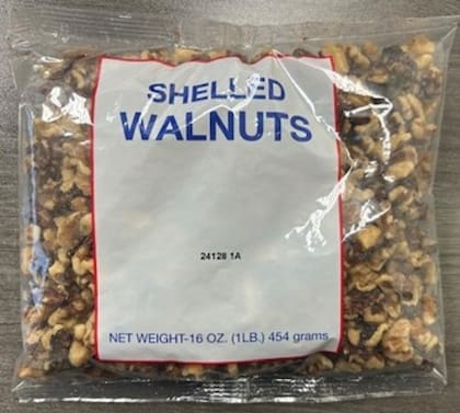 La Administración de Alimentos y Medicamentos de Estados Unidos (FDA) elevó a la máxima categoría de riesgo sanitario el retiro de nueces sin cáscara producidas por Stutz Packing Company (Imagen de la FDA)