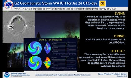 La Administración Nacional Oceánica y Atmosférica (NOAA) advirtió que existen probabilidades que este fenómeno se pueda observar desde Nueva York hasta Idaho