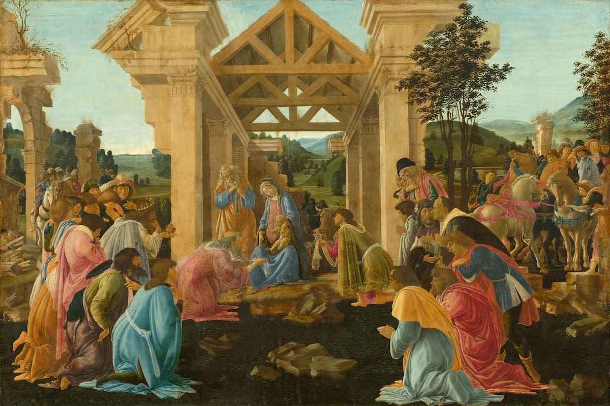La adoración de los reyes magos de Sandro Botticelli