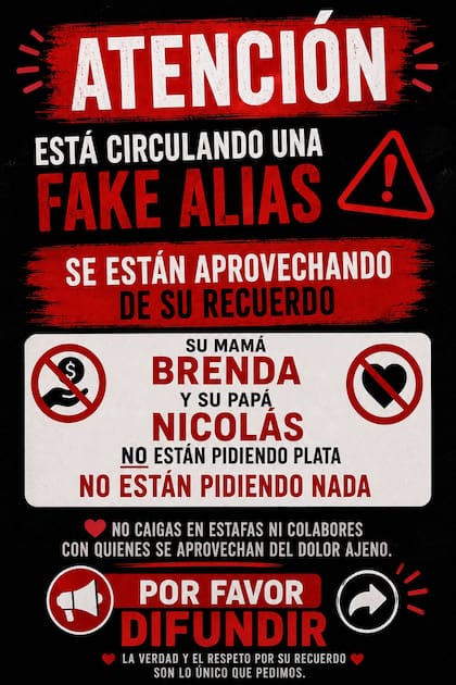 La advertencia de la familia del pequeño sobre la falsa colecta