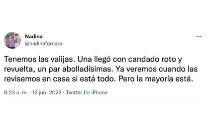 La aerolínea le devolvió sus maletas
