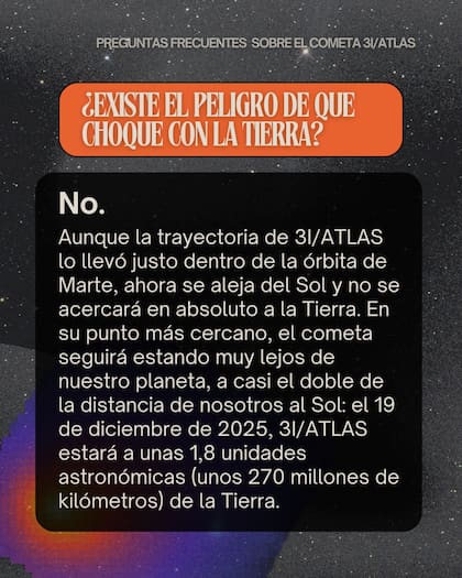 La agencia espacial comunicó que el evento representa una oportunidad científica única y no una amenaza