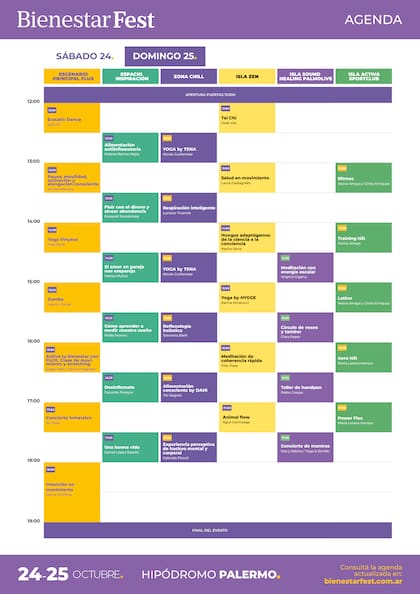 La agenda completa del domingo 25