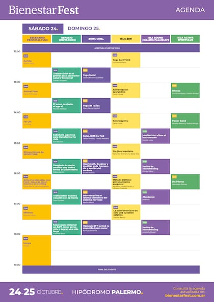 La agenda completa del sábado 24