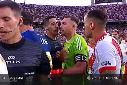 La agresión de Armani a Lema, al final del partido