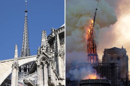 La aguja se derrumbó por el fuego