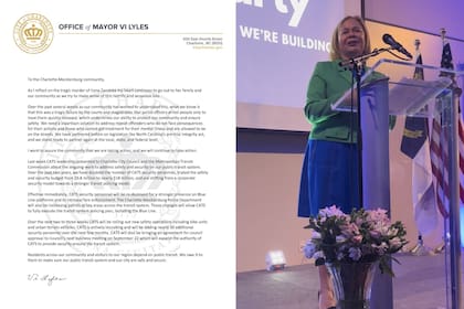La alcaldesa de Charlotte compartió una carta en medio de las elecciones locales