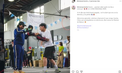 La alegría de Brian Sarmiento al revelar que el Chino Maidana será su entrenador (Foto: Captura Instagram/@bbriansarmiento)