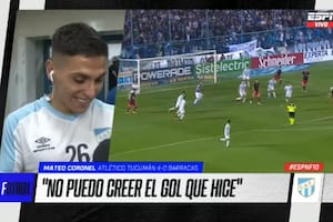 La alegría de Coronel tras ver su gol ante Barracas