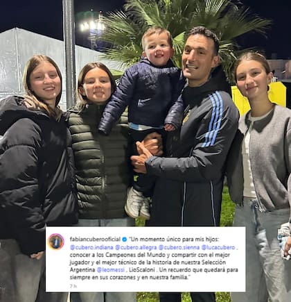 La alegría de Fabián Cubero por la inolvidable experiencia familiar que vivió con los campeones del mundo (Foto: Instagram @fabiancuberooficial)