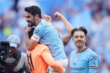 La alegría de Ilkay Gundogan tras la conquista en Wembley