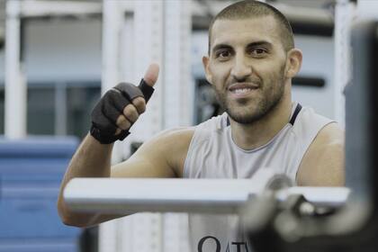 La alegría de Wachope Ábila, durante el trabajo en el gimnasio