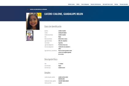 La alerta amarilla emitida por Interpol para encontrara a Guadalupe Lucero