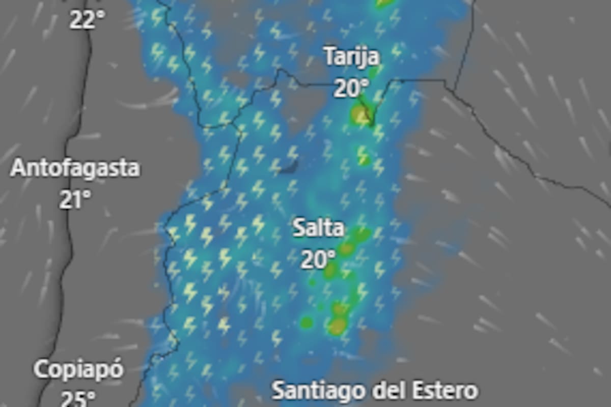 La alerta amarilla que rige indica que en la zona afectada podrá haber actividad eléctrica, posible caída de granizo y precipitación abundante