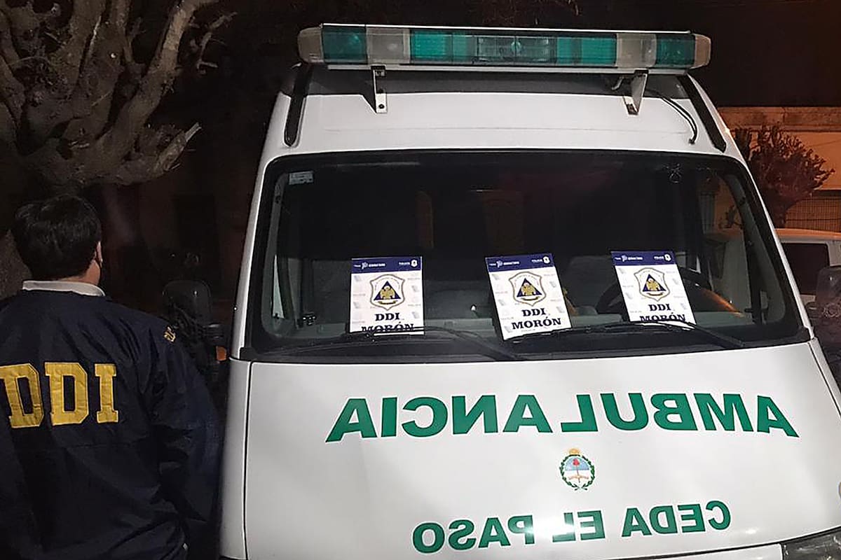 La ambulancia utilizada para distribuir distintos tipos de drogas
