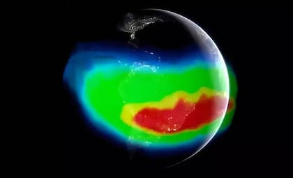 La Anomalía del Atlántico Sur fue descubierta en 1958 y en la actualidad los científicos de la NASA hallaron que se está dividiendo en dos