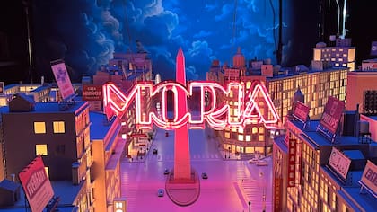 La antigua calle Corrientes, recreada por Cornás y Cavia para la serie Moria