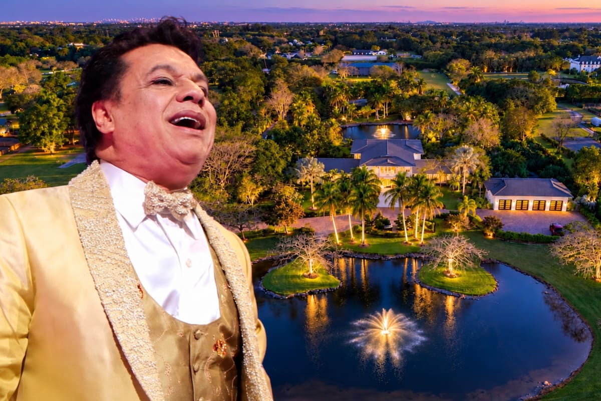 La antigua residencia de Juan Gabriel en Southwest Ranches, Florida, salió al mercado por US$38,9 millones. La finca tiene casi cuatro hectáreas, seis construcciones, dos piscinas y un pabellón de baloncesto