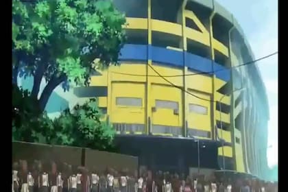 La aparición de la cancha de Boca en una serie animada japonesa