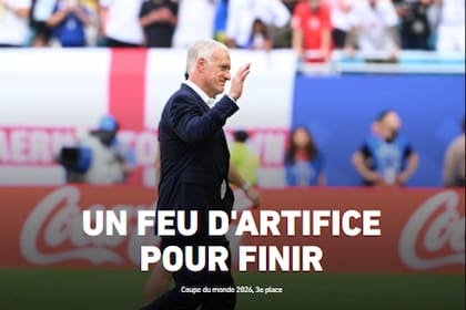La apertura de la edición digital de L'Équipe: "Un espectáculo de fuegos artificiales para terminar", aludiendo al último partido del ciclo de 14 años del entrenador francés Didier Deschamps.