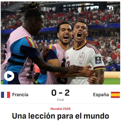 La apertura del diario AS tras la clasificación de España a la final del Mundial